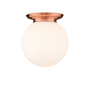 Innovations Lighting Beacon 14" Wide Flush Mount Globe Ceiling Fixture Antique Copper / Matte White