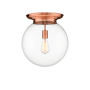 Innovations Lighting Beacon 14" Wide Flush Mount Globe Ceiling Fixture Antique Copper / Clear