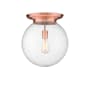 Innovations Lighting Beacon 14" Wide Flush Mount Globe Ceiling Fixture Antique Copper / Seedy