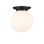 Innovations Lighting Beacon 14" Wide Flush Mount Globe Ceiling Fixture Matte Black / Matte White