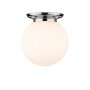 Innovations Lighting Beacon 14" Wide Flush Mount Globe Ceiling Fixture Polished Chrome / Matte White