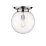 Innovations Lighting Beacon 14" Wide Flush Mount Globe Ceiling Fixture Polished Chrome / Clear