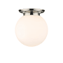 Innovations Lighting Beacon 14" Wide Flush Mount Globe Ceiling Fixture Polished Nickel / Matte White