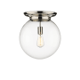 Innovations Lighting Beacon 14" Wide Flush Mount Globe Ceiling Fixture Polished Nickel / Clear