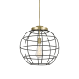 Innovations Lighting Lake Placid 16" Wide Cage Pendant with Shade Antique Brass / Matte Black
