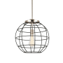 Innovations Lighting Lake Placid 16" Wide Cage Pendant with Shade Polished Nickel / Matte Black