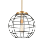 Innovations Lighting Lake Placid 16" Wide Cage Pendant with Shade Satin Gold / Matte Black