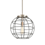 Innovations Lighting Lake Placid 16" Wide Cage Pendant with Shade Satin Nickel / Matte Black