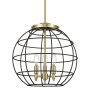 Innovations Lighting Lake Placid 3 Light 16" Wide Cage Pendant Antique Brass / Matte Black
