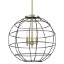 Innovations Lighting Lake Placid 3 Light 22" Wide Cage Pendant Antique Brass / Matte Black