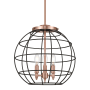 Innovations Lighting Lake Placid 3 Light 16" Wide Cage Pendant Antique Copper / Matte Black