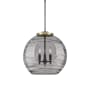 Innovations Lighting Athens Deco Swirl 3 Light 18" Wide Suspension Pendant Black Antique Brass