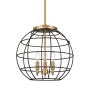 Innovations Lighting Lake Placid 3 Light 16" Wide Cage Pendant Brushed Brass / Matte Black