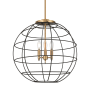 Innovations Lighting Lake Placid 3 Light 22" Wide Cage Pendant Brushed Brass / Matte Black
