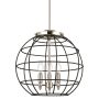Innovations Lighting Lake Placid 3 Light 16" Wide Cage Pendant Polished Nickel / Matte Black
