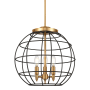 Innovations Lighting Lake Placid 3 Light 16" Wide Cage Pendant Satin Gold / Matte Black