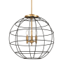 Innovations Lighting Lake Placid 3 Light 22" Wide Cage Pendant Satin Gold / Matte Black