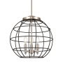 Innovations Lighting Lake Placid 3 Light 16" Wide Cage Pendant Satin Nickel / Matte Black