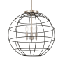 Innovations Lighting Lake Placid 3 Light 22" Wide Cage Pendant Satin Nickel / Matte Black