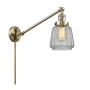 Innovations Lighting Chatham Single Light 25" Tall Hardwired or Plug-In Wall Sconce / Pendant Antique Brass / Clear