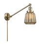 Innovations Lighting Chatham Single Light 25" Tall Hardwired or Plug-In Wall Sconce / Pendant Antique Brass / Mercury