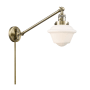 Innovations Lighting Small Oxford Single Light 25" Tall Hardwired or Plug-In Wall Sconce / Pendant Antique Brass / Matte White