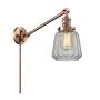 Innovations Lighting Chatham Single Light 25" Tall Hardwired or Plug-In Wall Sconce / Pendant Antique Copper / Clear