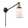 Innovations Lighting Canton Single Light 25" Tall Bathroom Sconce Black Antique Brass / Matte White