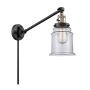 Innovations Lighting Canton Single Light 25" Tall Bathroom Sconce Black / Antique Brass / Clear