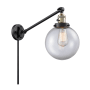 Innovations Lighting Beacon Single Light 8" Wide Wall Sconce / Pendant Black / Antique Brass / Clear