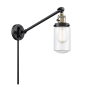 Innovations Lighting Dover 26" Tall Bathroom Sconce Black Antique Brass / Clear