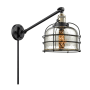Innovations Lighting Large Bell Cage Single Light 25" Tall Bathroom Sconce Black Antique Brass / Silver Plated Mercury