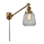 Innovations Lighting Chatham Single Light 25" Tall Hardwired or Plug-In Wall Sconce / Pendant Brushed Brass / Clear