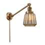 Innovations Lighting Chatham Single Light 25" Tall Hardwired or Plug-In Wall Sconce / Pendant Brushed Brass / Mercury