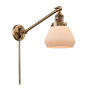 Innovations Lighting Fulton Single Light 25" Tall Hardwired or Plug-In Wall Sconce / Pendant Brushed Brass / Matte White