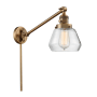 Innovations Lighting Fulton Single Light 25" Tall Hardwired or Plug-In Wall Sconce / Pendant Brushed Brass / Clear