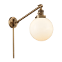 Innovations Lighting Beacon Single Light 8" Wide Wall Sconce / Pendant Brushed Brass / Matte White
