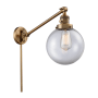 Innovations Lighting Beacon Single Light 8" Wide Wall Sconce / Pendant Brushed Brass / Clear