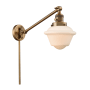 Innovations Lighting Small Oxford Single Light 25" Tall Hardwired or Plug-In Wall Sconce / Pendant Brushed Brass / Matte White