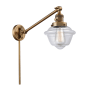 Innovations Lighting Small Oxford Single Light 25" Tall Hardwired or Plug-In Wall Sconce / Pendant Brushed Brass / Clear