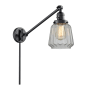 Innovations Lighting Chatham Single Light 25" Tall Hardwired or Plug-In Wall Sconce / Pendant Matte Black / Clear