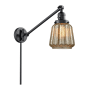 Innovations Lighting Chatham Single Light 25" Tall Hardwired or Plug-In Wall Sconce / Pendant Matte Black / Mercury Plated