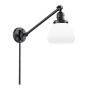 Innovations Lighting Fulton Single Light 25" Tall Hardwired or Plug-In Wall Sconce / Pendant Matte Black / Matte White