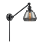 Innovations Lighting Fulton Single Light 25" Tall Hardwired or Plug-In Wall Sconce / Pendant Matte Black / Plated Smoked