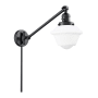Innovations Lighting Small Oxford Single Light 25" Tall Hardwired or Plug-In Wall Sconce / Pendant Matte Black / Matte White