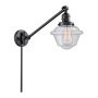 Innovations Lighting Small Oxford Single Light 25" Tall Hardwired or Plug-In Wall Sconce / Pendant Matte Black / Seedy