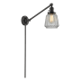 Innovations Lighting Chatham Single Light 25" Tall Hardwired or Plug-In Wall Sconce / Pendant Oiled Rubbed Bronze / Clear Fluted