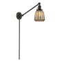 Innovations Lighting Chatham Single Light 25" Tall Hardwired or Plug-In Wall Sconce / Pendant Oiled Rubbed Bronze / Mercury Fluted
