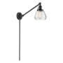 Innovations Lighting Fulton Single Light 25" Tall Hardwired or Plug-In Wall Sconce / Pendant Oiled Rubbed Bronze / Clear