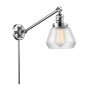 Innovations Lighting Fulton Single Light 25" Tall Hardwired or Plug-In Wall Sconce / Pendant Polished Chrome / Clear